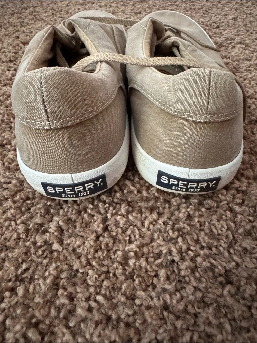 Sperry Men's Light Brown Canvas Lace-Up Sneakers